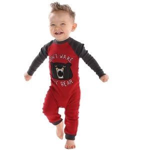 NWT Union Suit Don’t Wake The Bear Long John Pajamas 18 Months